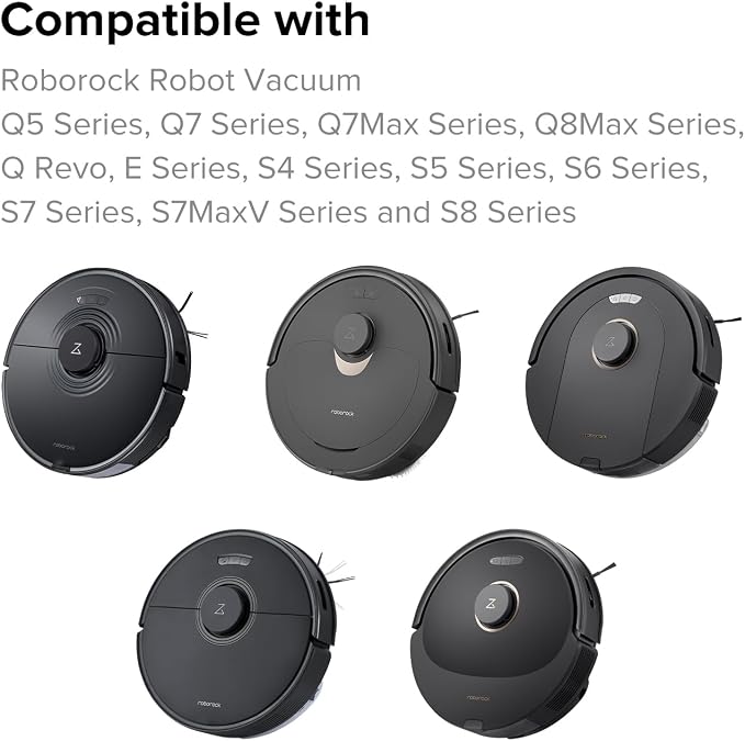 Side Brushes (2 Pieces) for Q5, Q7, Q7Max, Q8Max, Qrevo, E Series, S4, S5, S6, S7, S7MaxV, S8 Series Robot Vacuum, Black