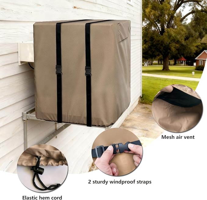 Side Draft Evaporative Cooler Cover,Heavy Duty 600D Rain and Snow Protection Swamp Cooler Cover,Equipped with 2 Bayonet