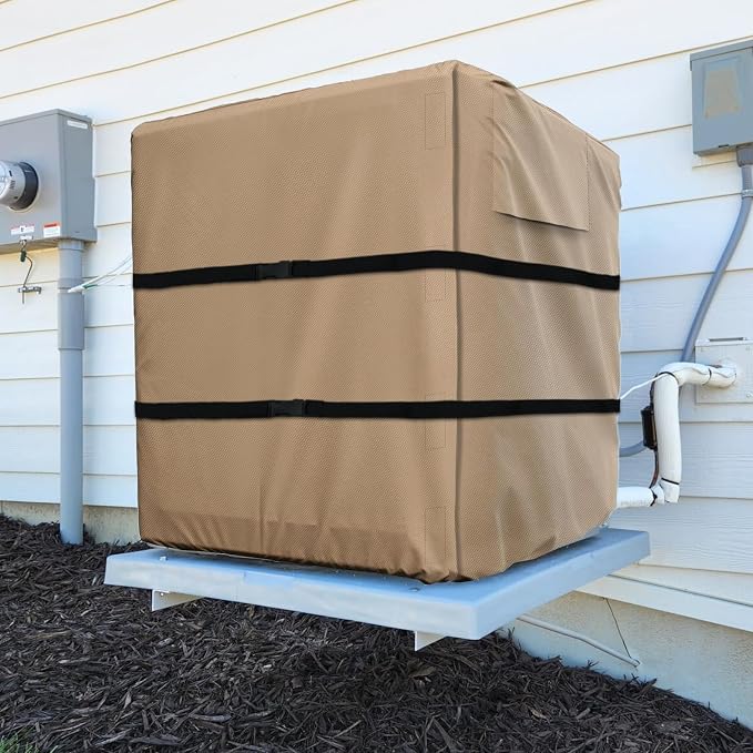 Side Draft Evaporative Cooler Cover,Heavy Duty 600D Rain and Snow Protection Swamp Cooler Cover,Equipped with 2 Bayonet