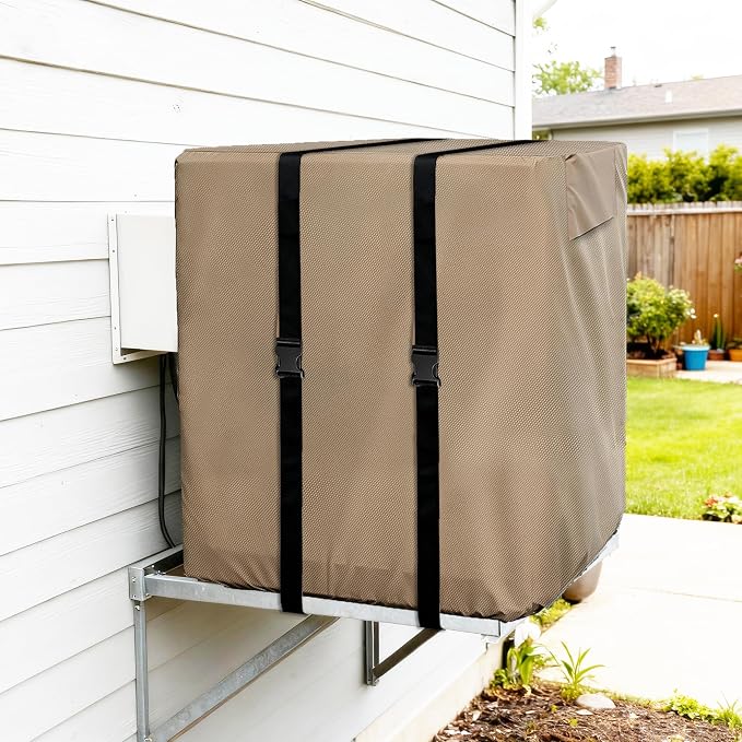 Side Draft Evaporative Cooler Cover,Heavy Duty 600D Rain and Snow Protection Swamp Cooler Cover,Equipped with 2 Bayonet