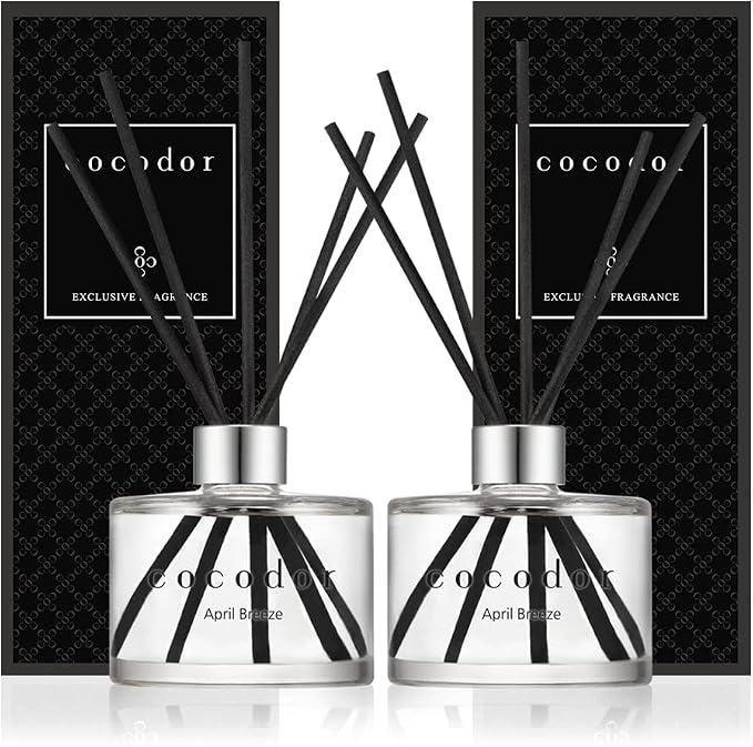 Signature Reed Diffuser Set/April Breeze / 6.7oz /2 Pack/Home Fragrance Diffuser, Oil Scent Diffuser for Bathroom Shelf
