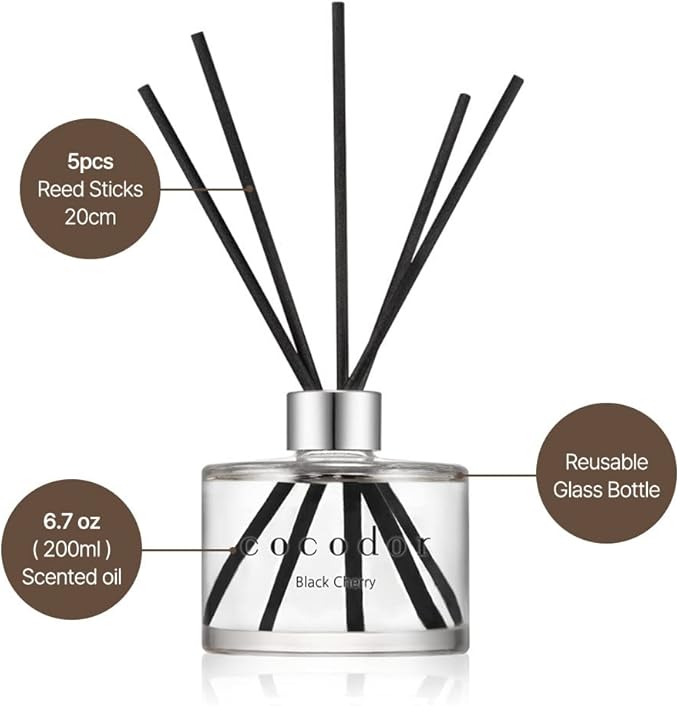 Signature Reed Diffuser Set/Freesia&Pear / 6.7oz /1 Pack/Home Fragrance Diffuser, Oil Scent Diffuser for Bathroom Shelf