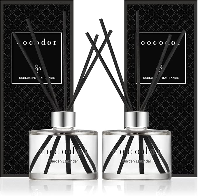 Signature Reed Diffuser Set/Garden Lavender / 6.7oz /2 Pack/Home Fragrance Diffuser, Oil Scent Diffuser for Bathroom Shelf