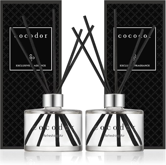 Signature Reed Diffuser Set/Refreshing Air / 6.7oz /2 Pack/Home Fragrance Diffuser, Oil Scent Diffuser for Bathroom Shelf