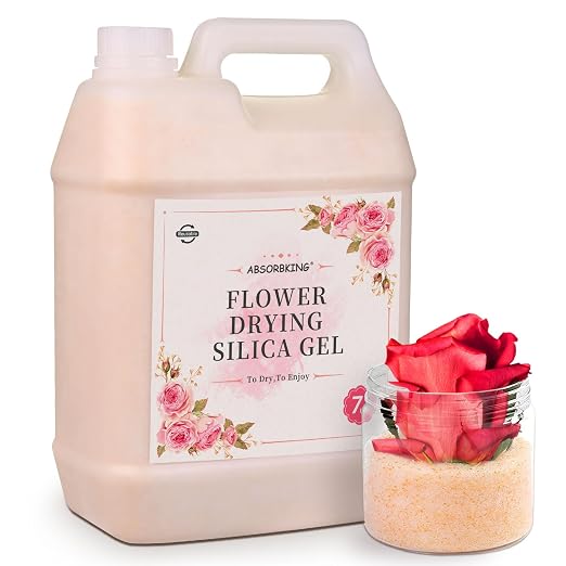 Silica Gel Flower Drying – 7 LBS Flower Drying Silica by Reusable, Color Indicating Silica Gel Beads for Drying Flowers