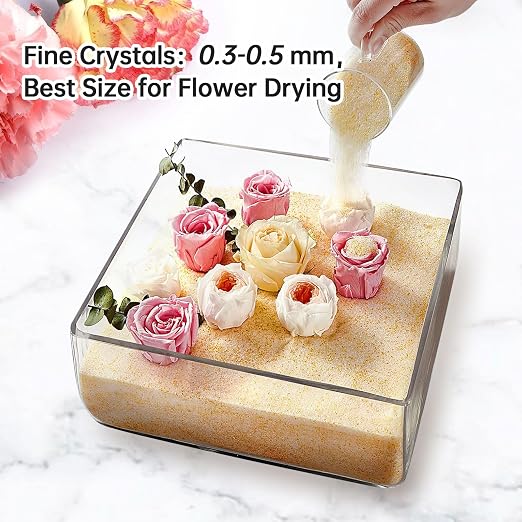 Silica Gel Flower Drying – 7 LBS Flower Drying Silica by Reusable, Color Indicating Silica Gel Beads for Drying Flowers