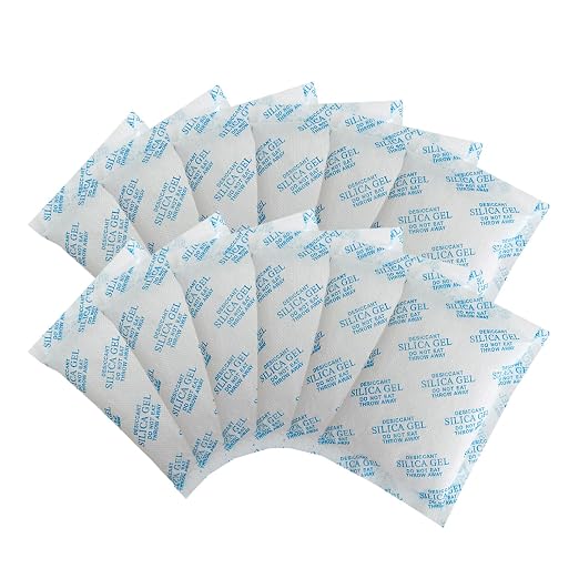 Silica Gel Packets,100 Gram 10 Packets Desiccant Packs, Moisture Absorbers, Rechargeable Silica Gel Car Dehumidifier