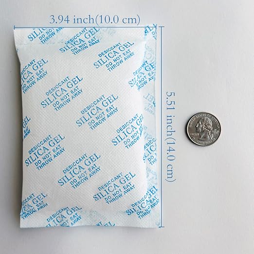 Silica Gel Packets,100 Gram 10 Packets Desiccant Packs, Moisture Absorbers, Rechargeable Silica Gel Car Dehumidifier
