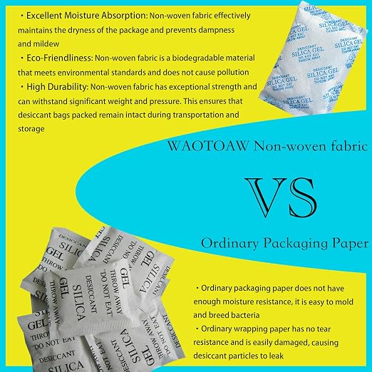 Silica Gel Packets,100 Gram 10 Packets Desiccant Packs, Moisture Absorbers, Rechargeable Silica Gel Car Dehumidifier