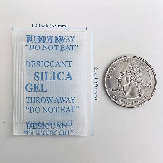 Silica Gel Packs,100 Pcs 2 Gram Desiccant Packets for Moisture Control, Food Grade Silica Gel Packets Moisture Absorbers for