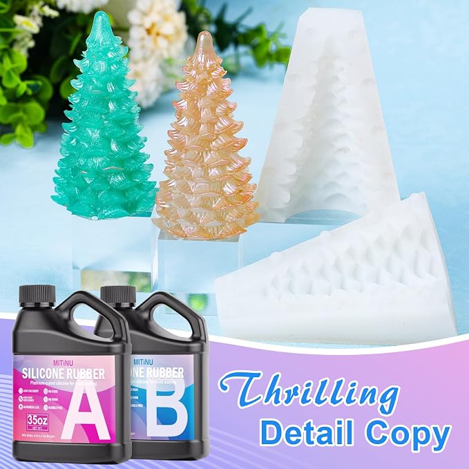 Silicone Mold Making Kit, 70.5oz 15A Elastic Liquid Silica Gel for Casting Resin molds and Candle & Soap Mold,Fast