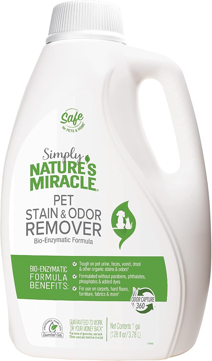 Simply Pet Stain and Odor Remover, 128 Ounce, Made with 86% Plant-Derived Surfactants, Multicolor, product image