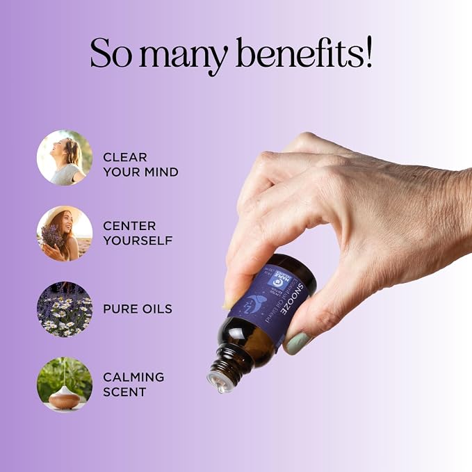 Sleep Essential Oil Blend for Diffuser - Snooze Blend Essential Oil for Sleep with Lavender Roman Chamomile Cedarwood and