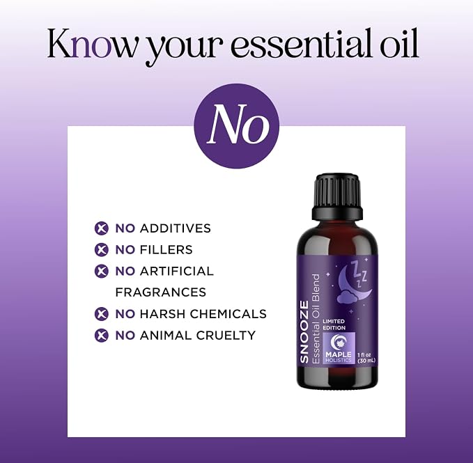 Sleep Essential Oil Blend for Diffuser - Snooze Blend Essential Oil for Sleep with Lavender Roman Chamomile Cedarwood and