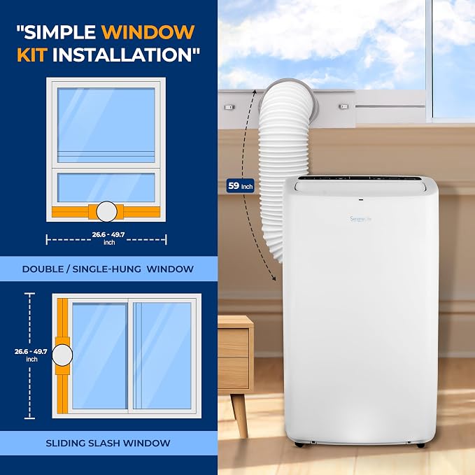 Small Air Conditioner Portable 14,000 BTU with Built-in Dehumidifier - Portable AC unit for rooms up to 650 sq ft, alternate