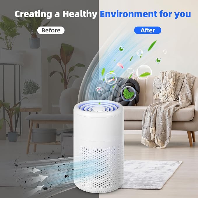 Small Air Purifier for Bedroom Home: Personal Desk Mini Air Purifier – Filters Smoke Dander Hair Odors, alternate product