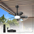 Small Ceiling Fan with Light & Remote, 20" 30W 2000 Lumens 3 Colors 3000K-6500K 6-Speed Outdoor Fans for Patios,Gazebos and