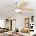 Small Ceiling Fan with Lights: 42-Inch Flush Mount Fan with Light and Remote - Low Profile Ceiling Fans Reversible Quiet DC