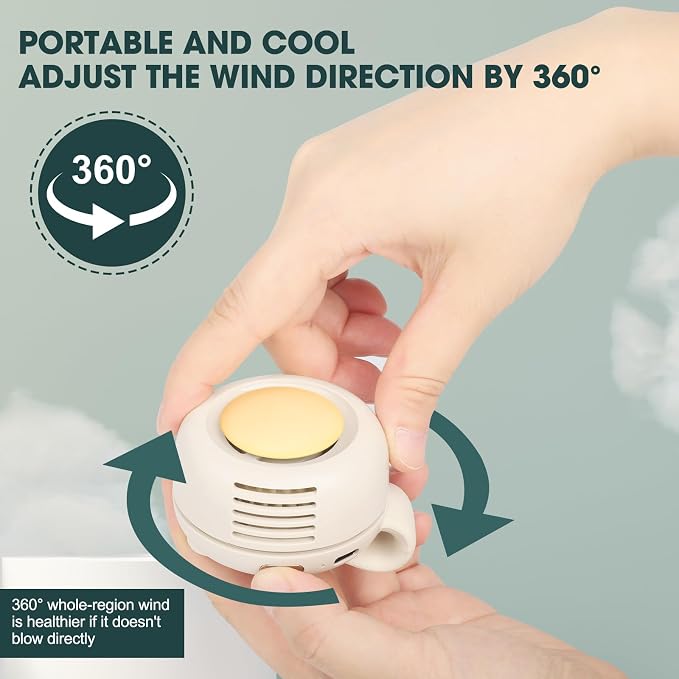 Small Clip Fan, Personal Waist Fans,Portable Silent Mini Bladeless Fan Clip On for Shirt,Hands-Free Personal Clip Fans 3