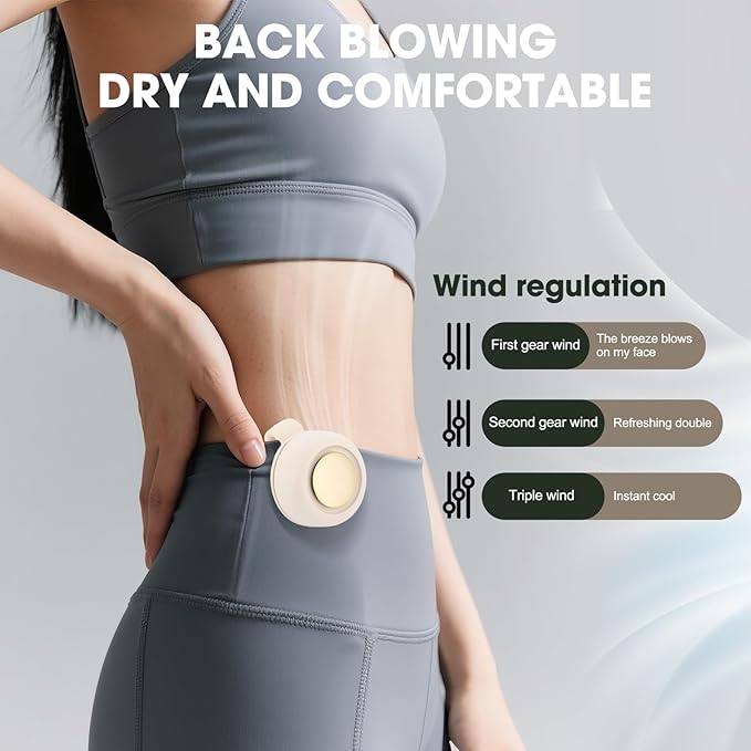 Small Clip Fan, Personal Waist Fans,Portable Silent Mini Bladeless Fan Clip On for Shirt,Hands-Free Personal Clip Fans 3