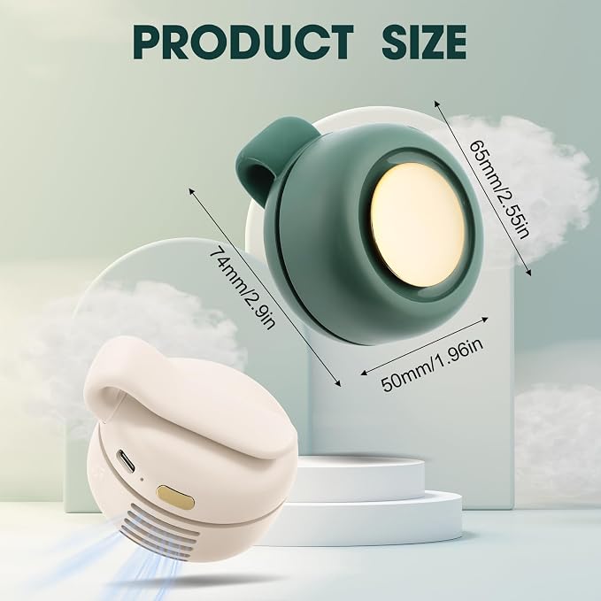 Small Clip Fan, Personal Waist Fans,Portable Silent Mini Bladeless Fan Clip On for Shirt,Hands-Free Personal Clip Fans 3