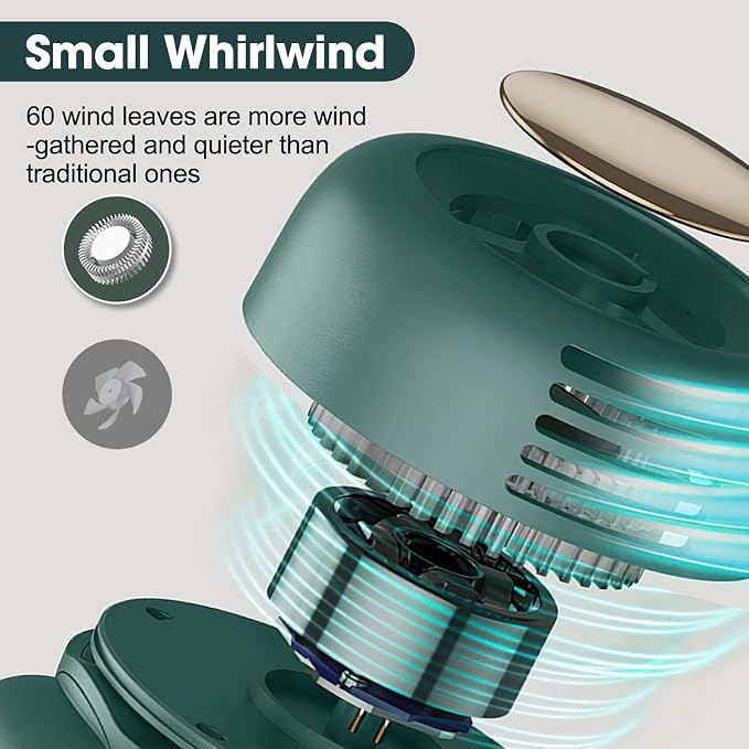 Small Clip Fan, Personal Waist Fans,Portable Silent Mini Bladeless Fan Clip On for Shirt,Hands-Free Personal Clip Fans 3
