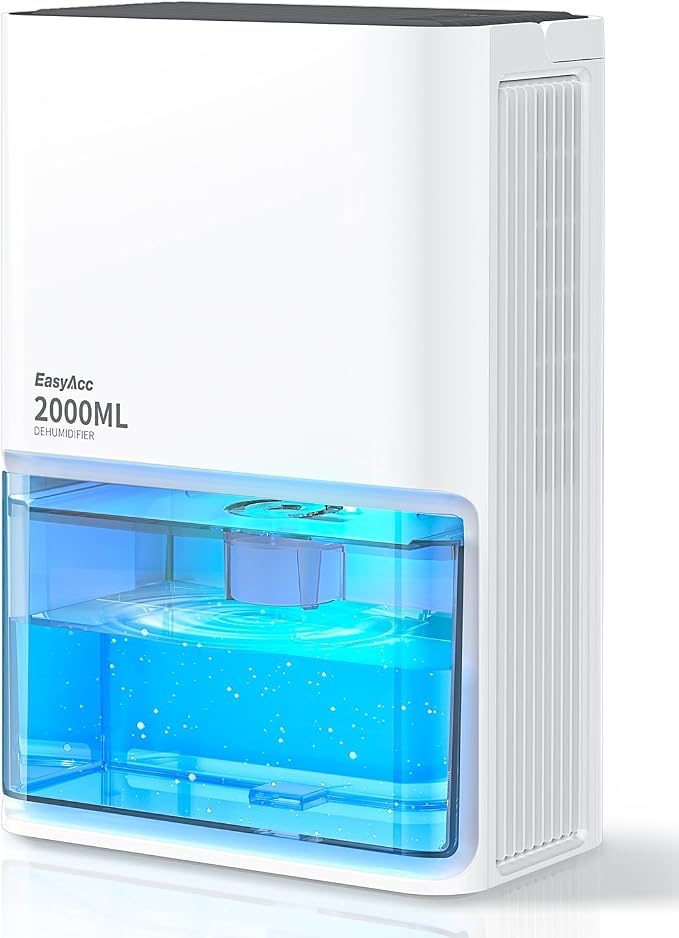 Small Dehumidifier for Bathroom, 68OZ 500Sq.Ft Quiet Dehumidifiers for Home with Auto Defrost, Auto Shut Off, product image