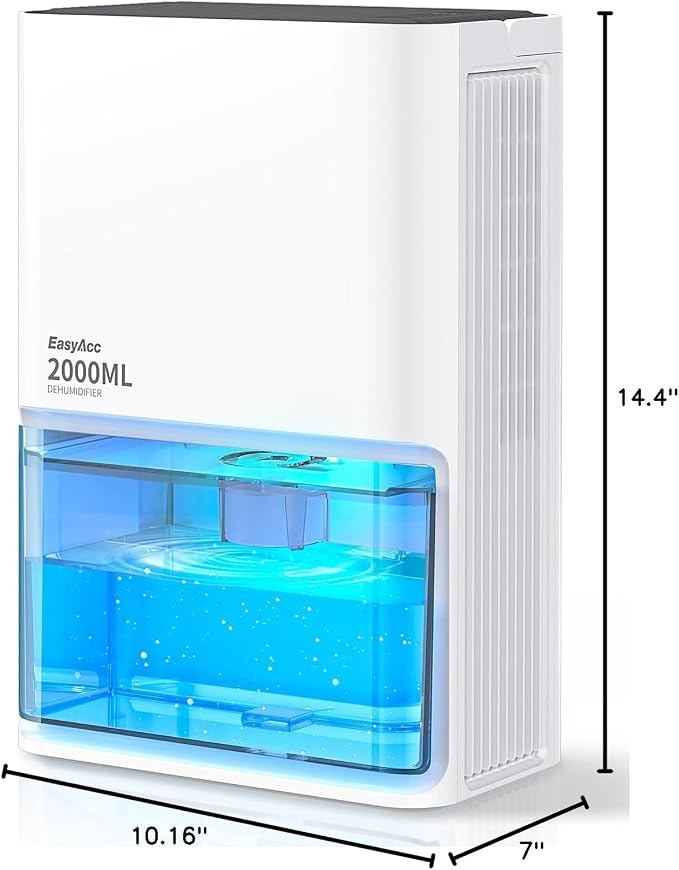 Small Dehumidifier for Bathroom, 68OZ 500Sq.Ft Quiet Dehumidifiers for Home with Auto Defrost, Auto Shut Off, alternate