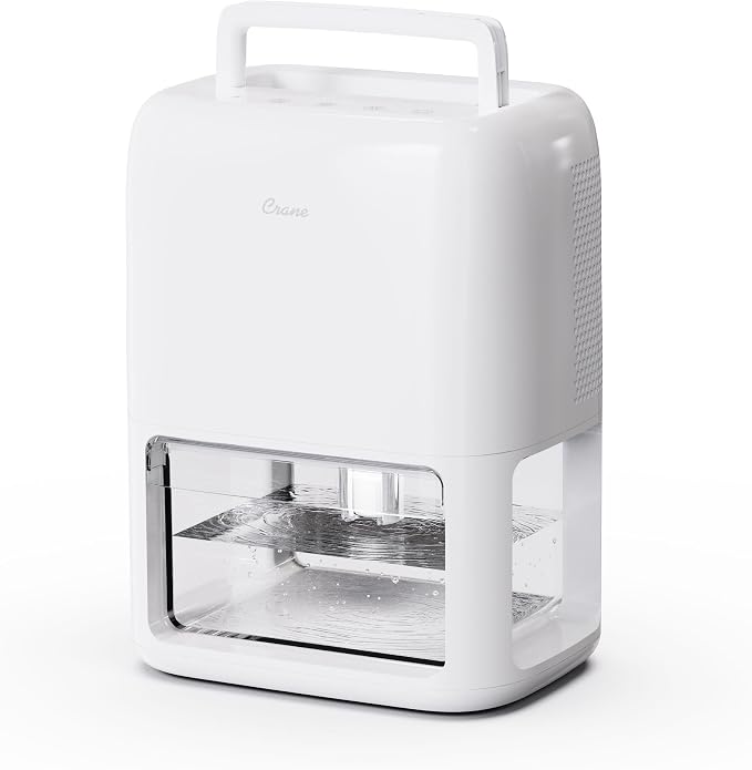 Small Dehumidifier For Bathroom with Auto Shut-Off, 70 OZ Dehumidifier For Closet, Basement, RV & Closet, Optional Ambient