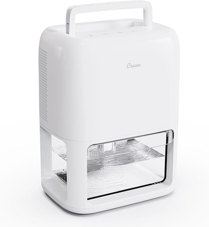 Small Dehumidifier For Bathroom with Auto Shut-Off, 70 OZ Dehumidifier For Closet, Basement, RV & Closet, Optional Ambient