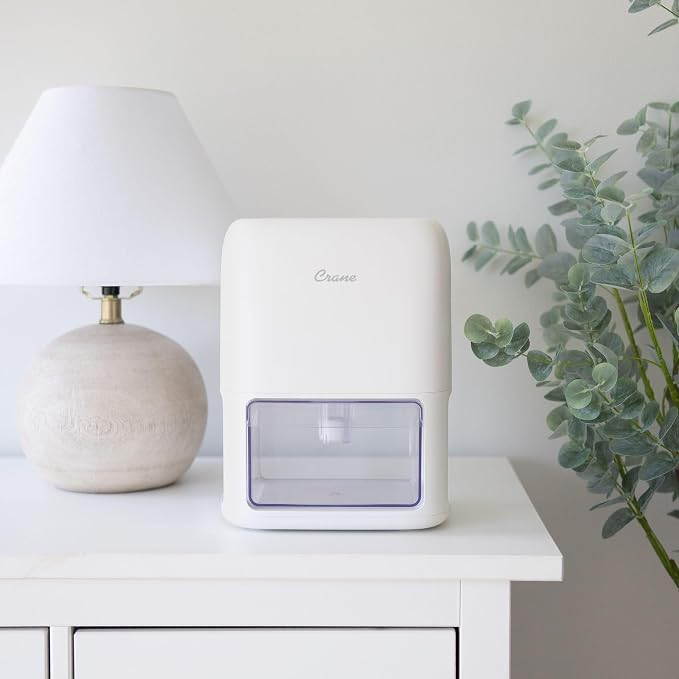 Small Dehumidifier For Bathroom with Auto Shut-Off, 70 OZ Dehumidifier For Closet, Basement, RV & Closet, Optional Ambient