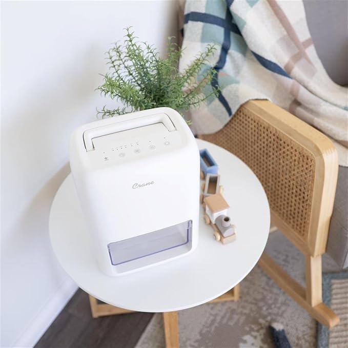 Small Dehumidifier For Bathroom with Auto Shut-Off, 70 OZ Dehumidifier For Closet, Basement, RV & Closet, Optional Ambient