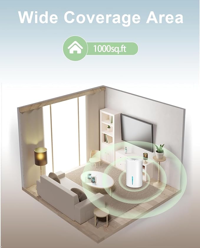 Small Dehumidifier for Bedroom up to 1000 Sq.Ft, 68 OZ Water Tank Dehumidifier for Home with Auto Shut-Off, alternate product