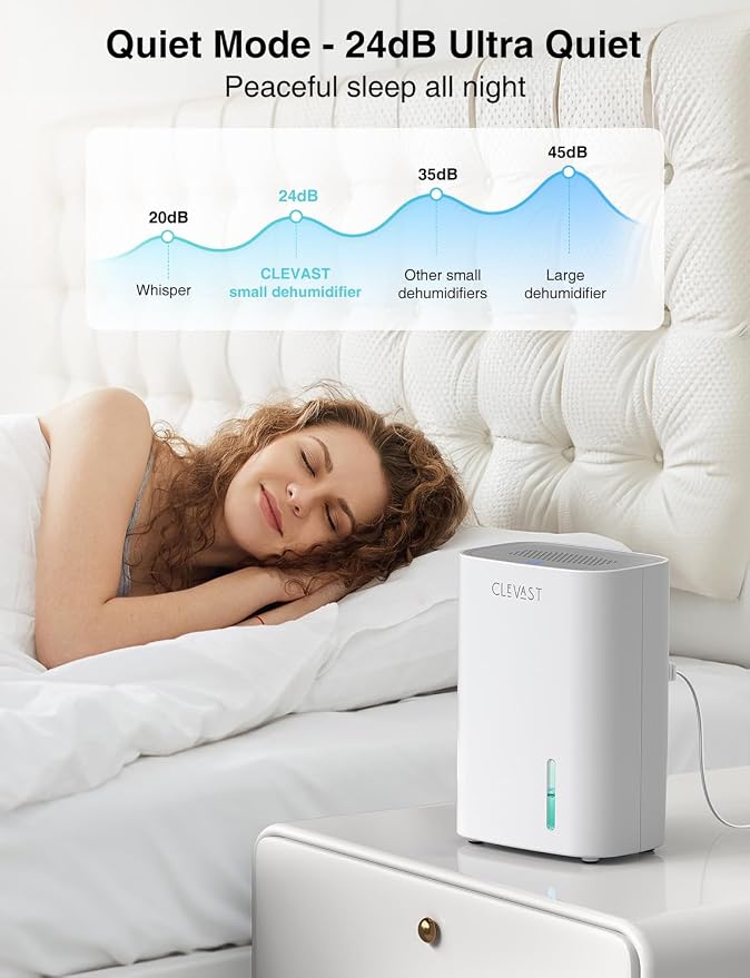 Small Dehumidifier for Home, 30oz Mini Quiet Dehumidifier for Bathroom & Bedroom, Portable Compact Air Dehumidifier for
