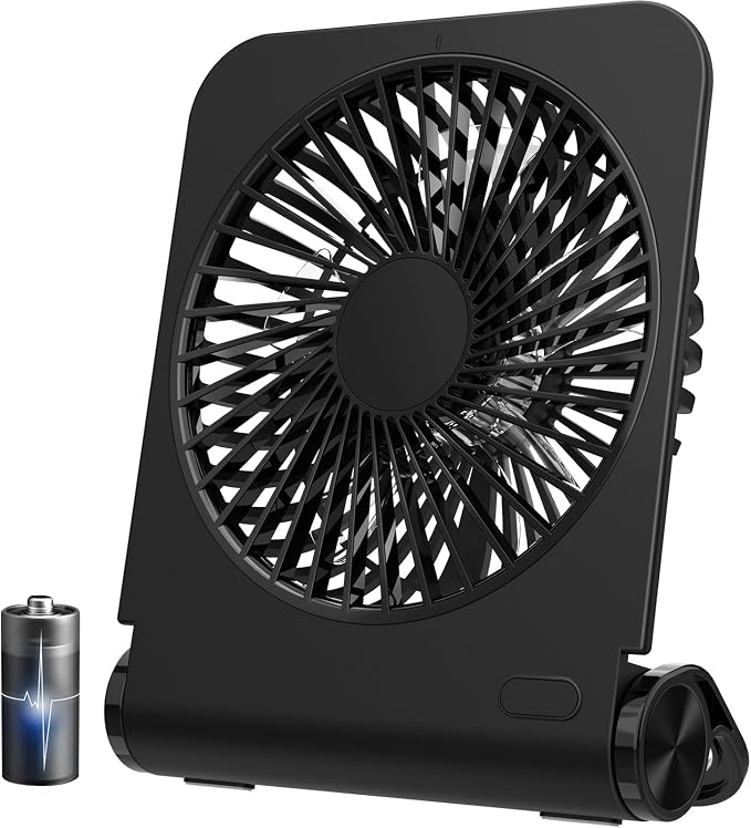 Small Desk Fan, Fan for Slumber Pod Rechargeable, 2000mAh Quiet Mini Desktop Fan Portable Rechargeable Fan for Cruise, Travel