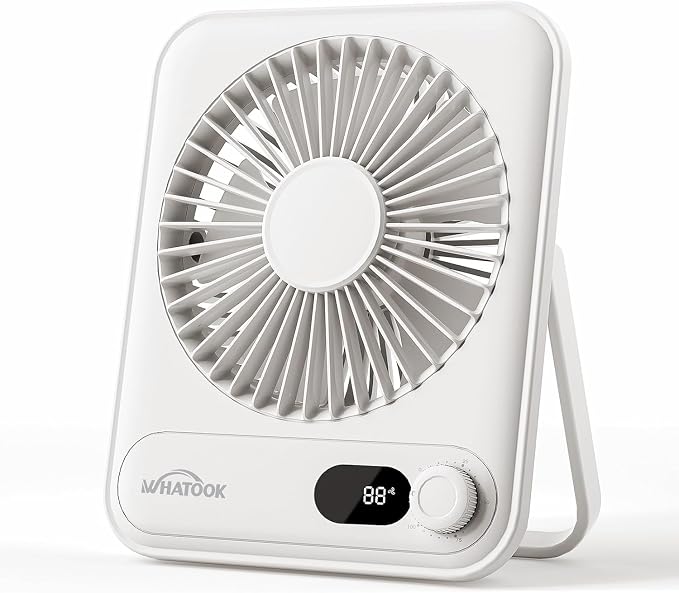 Small Desk Fan Personal Fans: 5000mah 25 Hours Battery Office Quiet Mini Desktop Fan Portable Rechargeable Travel Essentials