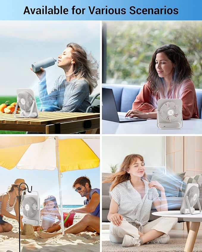 Small Desk Fan Personal Fans: 5000mah 25 Hours Battery Office Quiet Mini Desktop Fan Portable Rechargeable Travel Essentials