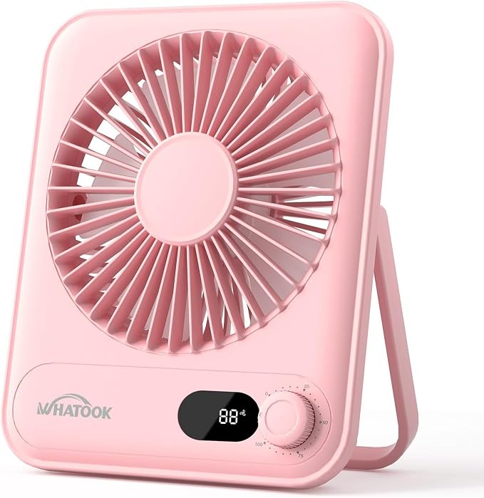 Small Desk Fan Personal Fans: 5000mah 25 Hours Battery Office Quiet Mini Desktop Fan Portable Rechargeable Travel Essentials