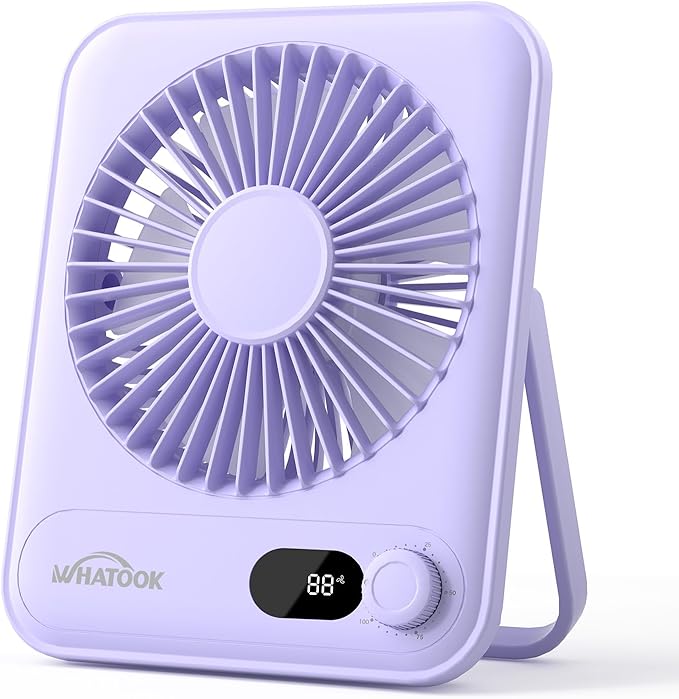 Small Desk Fan Personal Fans: 5000mah 25 Hours Battery Office Quiet Mini Desktop Fan Portable Rechargeable