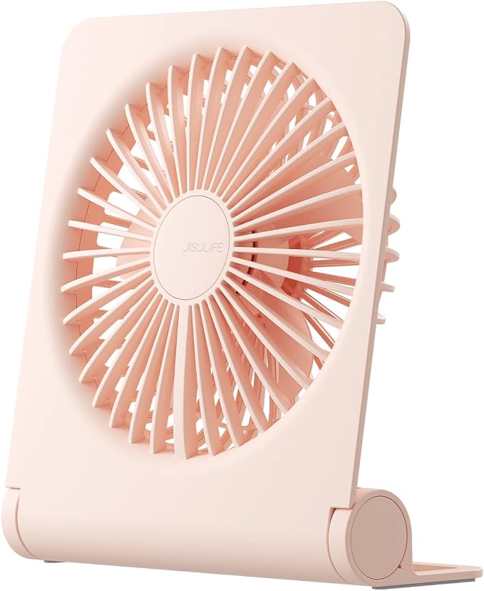 Small Desk Fan, Portable USB Rechargeable Fan, 160° Tilt Folding Personal Mini Fan with 4500mAh Battery, Strong Wind, Ultra