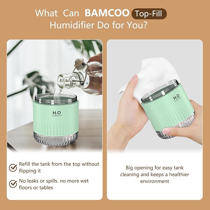 Small Humidifiers for Bedroom 350ml Mini Portable Humidifier for Travel Plants Humidifier, alternate product view 3