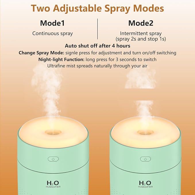 Small Humidifiers for Bedroom 350ml Mini Portable Humidifier for Travel Plants Humidifier, alternate product view 4
