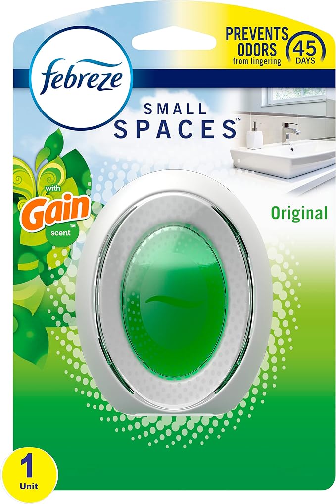 Small Spaces Air Freshener with Gain Scent, Original, 1 Count, Green, 0.25 Fl Oz (Pack of 1), product image