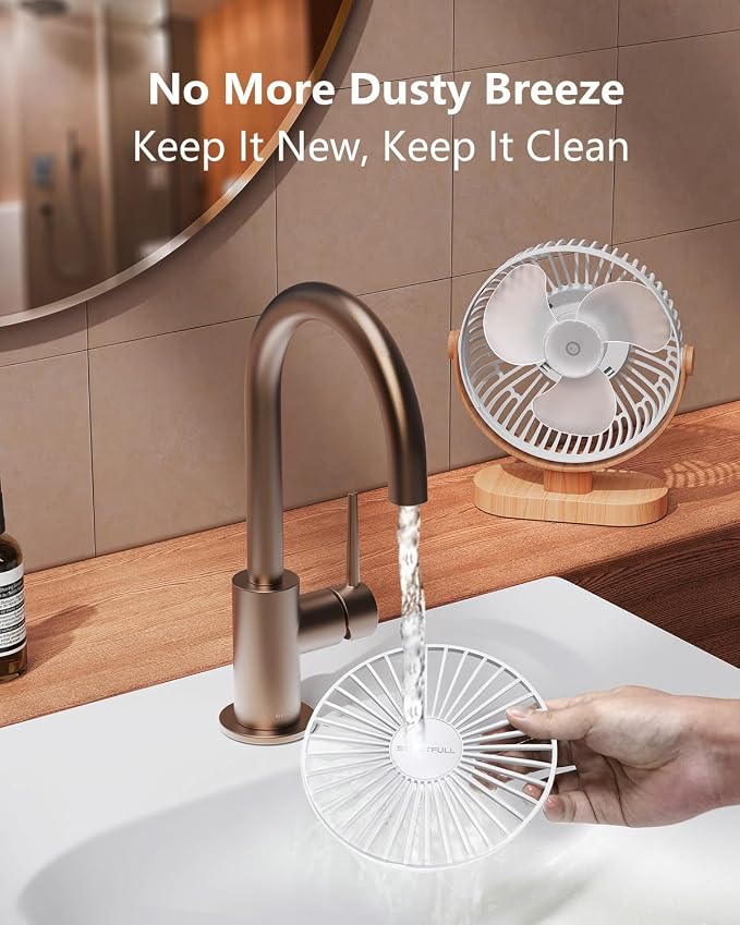 Small USB Desk Fan 6.5 Inch, 3 Speeds Portable Personal Desktop Table Fan, Dual 360° Adjustment Mini Fan, Quiet Operation