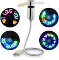 Small USB Fan with Real Time Clock and Temperature Display, Personal Portable USB LED Clock Fan, USB Funny Toy Gadgets Gifts