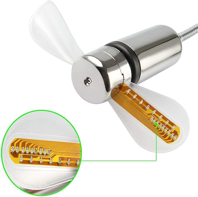Small USB Fan with Real Time Clock and Temperature Display, Personal Portable USB LED Clock Fan, USB Funny Toy Gadgets Gifts