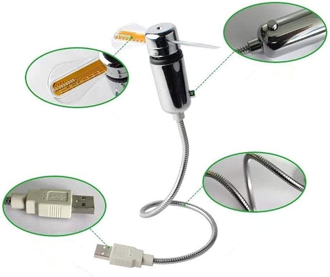Small USB Fan with Real Time Clock and Temperature Display, Personal Portable USB LED Clock Fan, USB Funny Toy Gadgets Gifts