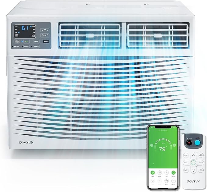 Smart 10000 BTU Window Air Conditioner with WiFi, Energy Saving Window AC Unit with Remote & App Control, product image