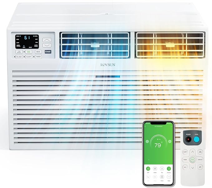Smart 12000 BTU Through the Wall Air Conditioner with Heat, Wall AC Unit & Heater Combo with Remote, APP & Voice Control &