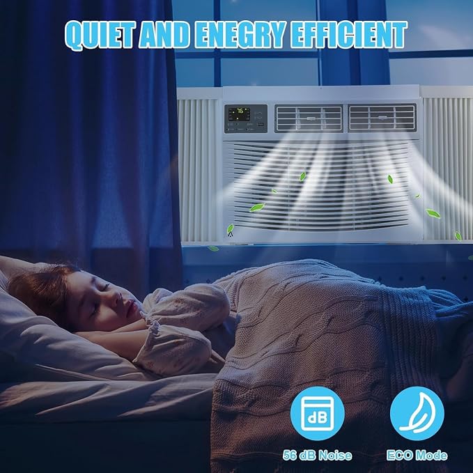 Smart 12000 BTU Window Air Conditioner with WiFi, Window AC Unit with Remote & App Control, Timer Function & Easy Install